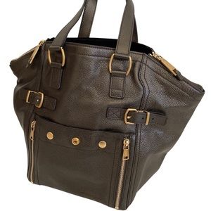 SAINT LAURENT YSL Leather Tote Bag